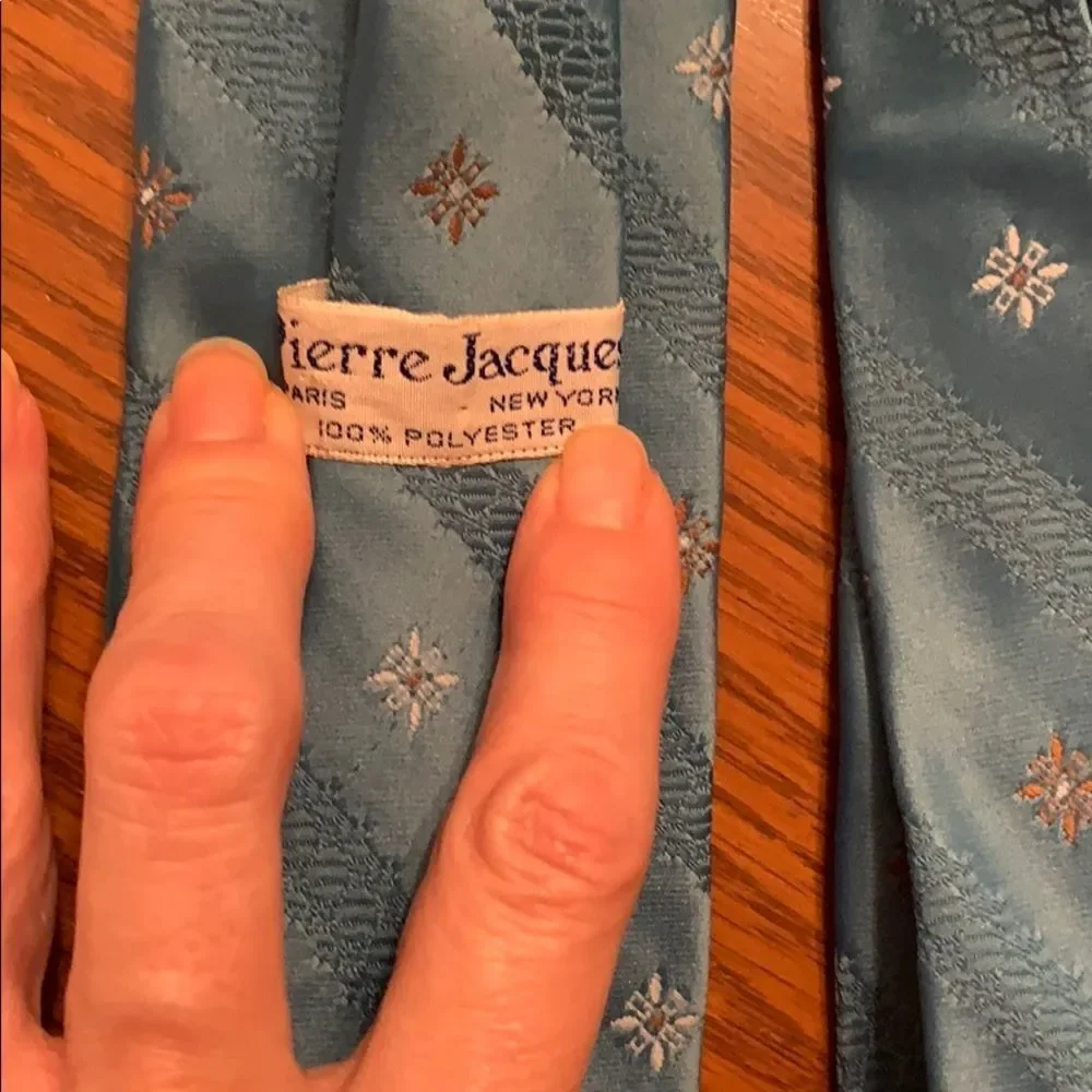 Vtg 60s Pierre Jacques blue polyester tie‎